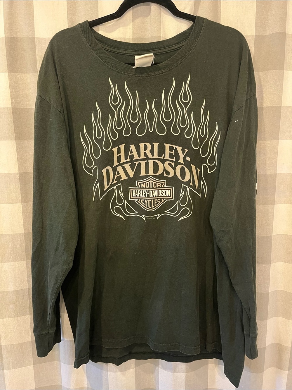 Harley-Davidson Long Sleeve Tee with White Flame Graphic